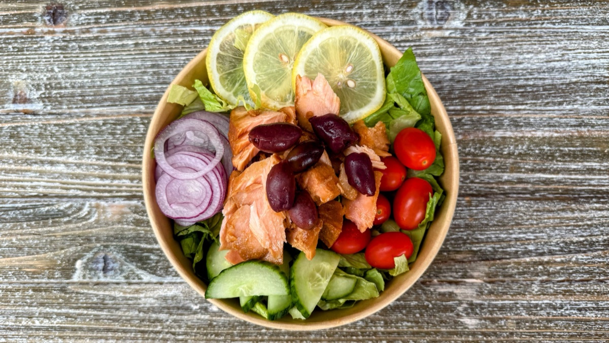 Salmon Salad at Crema Espresso Gourmet in Chamblee